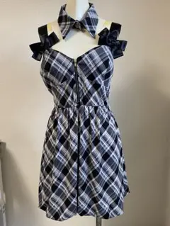 最終価格！XOXO リボン付きノースリーブミニワンピース M