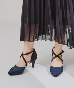 オリエンタルトラフィック⭐️ クロスストラップヒールパンプス‼️ネイビー