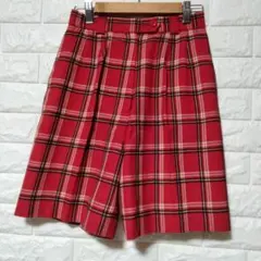 MUNSINGWEARレッド チェック柄 キュロット 9号