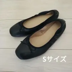 GU　ブラックバレエシューズ リボン付き