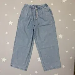 【新品、未使用】SHOO・LA・RUE デニムイージーワイドパンツ(Lサイズ)