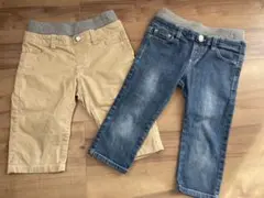MPS ベージュ・デニムパンツ ジーンズ　120cm ウエストゴム ２本セット