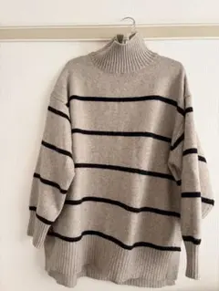 H&M タートルネックニット L ベージュ
