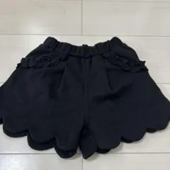 黒 フリル付き スカラップハーフパンツ　95