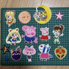 刺繍アイロンワッペン　セーラームン& ペッパピッグ　安い　値下げ