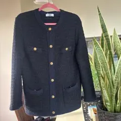 J.PRESS ネイビー ノーカラージャケット