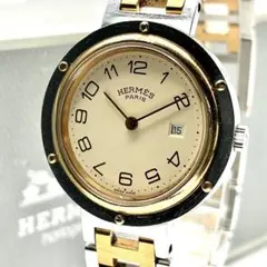 【新品電池/稼動品】HERMES クリッパー デイト コンビ レディース 腕時計のサムネイル