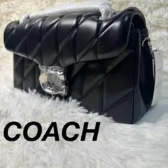 ✨新品✨COACH タビー26 キルティング ショルダーバッグ ブラックシルバー
