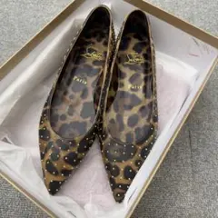 Christian Louboutin レオパードフラットシューズ 35.5