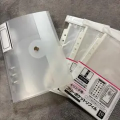 6リング バインダー クリア　フリーポケットリフィル　3点セット　セリア☆2