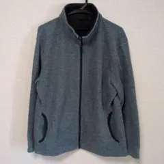 フリースジャケット ジップアップ　グレー　LLサイズ