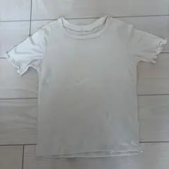 GU ホワイト リブ編み Tシャツ 40