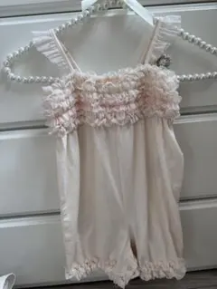 ジェラピケフリル付きロンパース ピンク 80~90cm