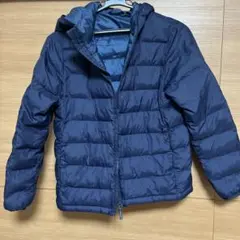 UNIQLO 150サイズ　中綿ブルゾン　ネイビー フード付き