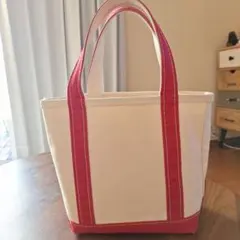 L.L.Bean Boat and Tote トートバッグ アイボリー/赤