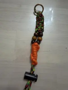 ハンドメイド スマホストラップ パラコード ウッドビーズ