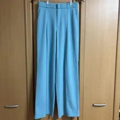 水色 スラックス センタープリーツ