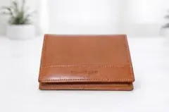 Courrèges ブラウン 二つ折りカードケース　made in France