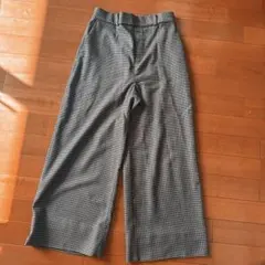 UNIQLO 千鳥格子柄 ワイドパンツ Mサイズ