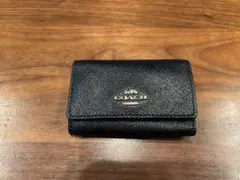 COACH ブラック レザー キーケース