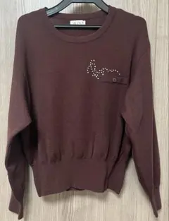 ワールドBLANCE☆ボルドーの長袖ニットのサムネイル