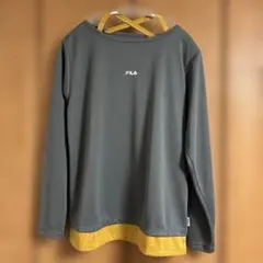 値下げFILA 長袖Tシャツ Lサイズ グレー/イエロー