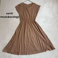 earth music&ecology 綿100% フレンチスリーブ ワンピース