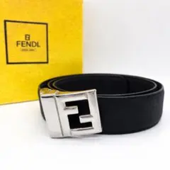 【極美品】FENDI フェンディ　ベルト　Fロゴ　ブラック　レザー