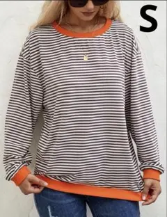 shein ボーダー ロンT 大きめ S