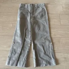 グレー ボタン付き フレアパンツ 120