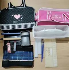 習字道具 水彩絵具セット 女の子 新品絵の具付き