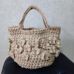 カントリーにゃあむ【日常使い】ハンドメイド フリル付き 麻紐バッグ カントリーにゃあむ様専用【日常使い】ハンドメイド フリル付き 麻紐
