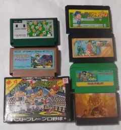 【ファミコン】訳ありソフト7個セット　箱に傷み汚れあり　経年の傷み汚れあり