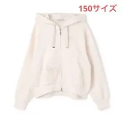 メゾピアノ新品新作タグ付きリボンアップリケWジップパーカ150