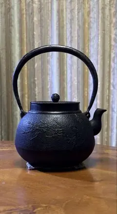USED、良品 南部長文堂造 20型吉兆文様 南部鉄瓶 南部鉄器 鉄瓶