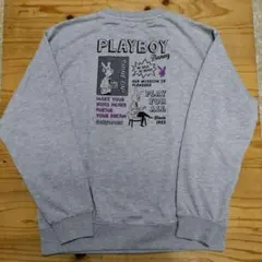 新品タグ付き　グレー　アニメ　プレイボーイ　裏毛スウェットトレーナー　Lサイズ