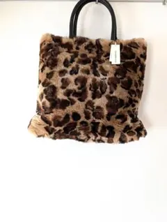 新品タグ付き！STRAWBERRY FIELDS ヒョウ柄トートバッグ　毛皮
