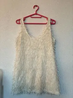 【美品】VIS 2way 着用可 フリンジデザイン タンクトップ ベージュ系のサムネイル