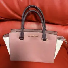 MICHAEL KORS ピンクホワイト ハンドバッグ