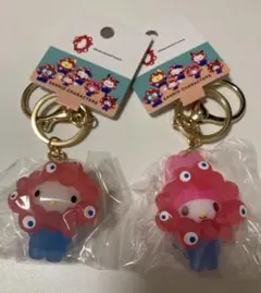 サンリオ ミャクミャク マスコットクリアキーホルダー　キティ　マイメロ