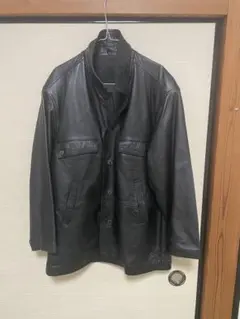黒のレザージャケット　ラム革ジャン
