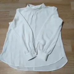 大きいサイズXL　gu シフォン ホワイト スタンドカラー 長袖ブラウス