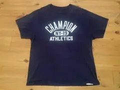 champion カレッジ系３段プリント Tシャツ チャンピオン フェード