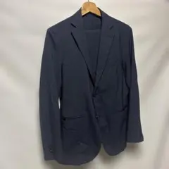 GU ジーユー シアサッカーセットアップ ジャケット アンクルパンツ ネイビー