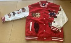 刺繍デザイン スタジャン レッド/ホワイトPOP