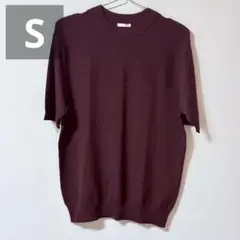 GU ジーユー サマーニット 半袖 ワインレッド S