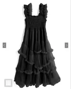 GRL チュールフリルショルダーティアードワンピース