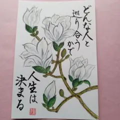 木蓮！手描きの絵手紙