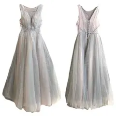 即日発送★未使用タグ付 カラードレス Lサイズグレー結婚式二次会ドレス花嫁ドレス