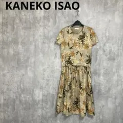 KANEKO ISAO ロングフレアワンピース レース 花柄 ブルー D626 - メルカリ